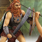 Viking warrior statues with sword and shield PT 6220
