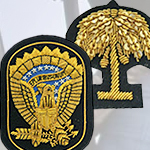 Civil War South Carolina Palmetto and Jeff Davis Hardee Eagle Embroidered Hat Insignia HS-7824  HS-7826