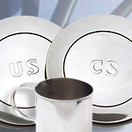 Civil War tin plates and tin mug