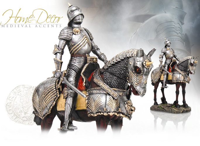 NobleWares Image of Mounted Knight Statue 8504 by Pacific Trading