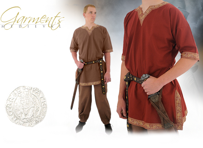 NbleWares Image of Medieval Viking Shirts in Brown and Burgundy by Get Dressed For Battle GDFB