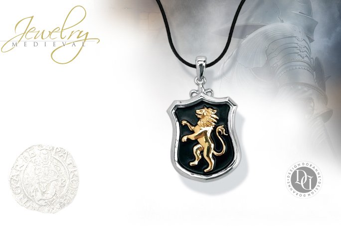 NobleWares Image of Lion Shield Pendant 2487 by Design Doranne Jewelry and YTC Summit Collection