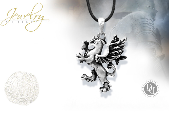 NobleWares Image of Medieval Winged Griffin Pendant 2712 by Design Doranne and YTC Summit Collection