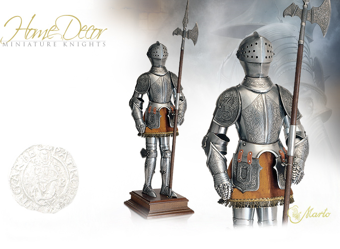 NobleWares Imageof Miniature 24 inch Armoured Knight with Halberd 910 by Marto of Spain