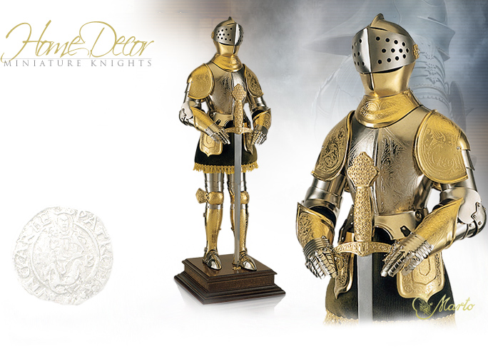 NobleWares Image of Miniature 24 inch Two Tone Armoured Knight 915 by Marto of Spain