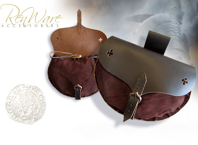 NobleWares Image of 15th Century Pouch OB0616 - Roughout Leather by GDFB
