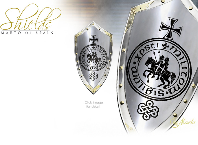 NobleWares Image of Templar Knight Shield 965.1 with natural steel finish by Marto Martespa