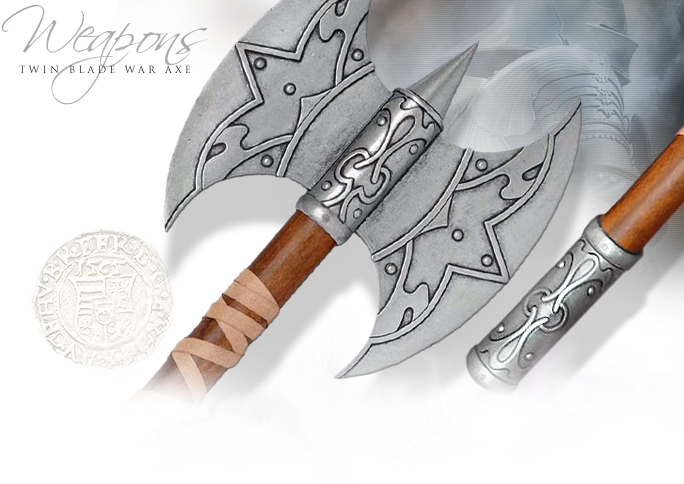 NobleWares Image of Decorative Twin Blade War Axe 614G by Denix of Spain