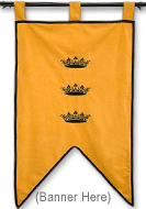King Arthur Banner with Triple Crown Crest