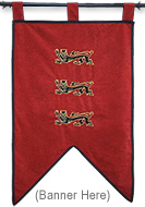 King Richard the Lionheat Banner with embroidered passant lions crest