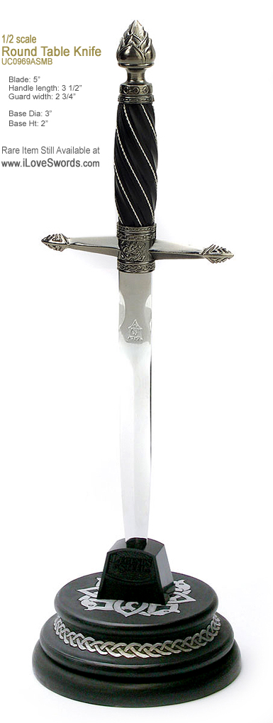 1/2 Scale  Round Table Dagger UC0969ASMB from United Cutlery Legends In Steel Collection