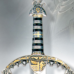 Decorative Richard Lionheart Sword (silver finish) SG277 by Art Gladius of Spain