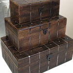 Nested 3-Piece Medieval Wood/Iron Box Set SH2321
