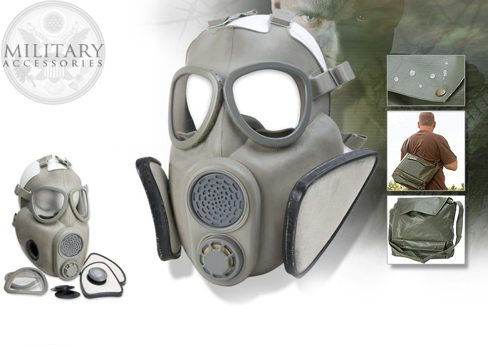 NobleWares Image of Czech M10M Gas Mask MS0300 with Filters and rubberized transport bag