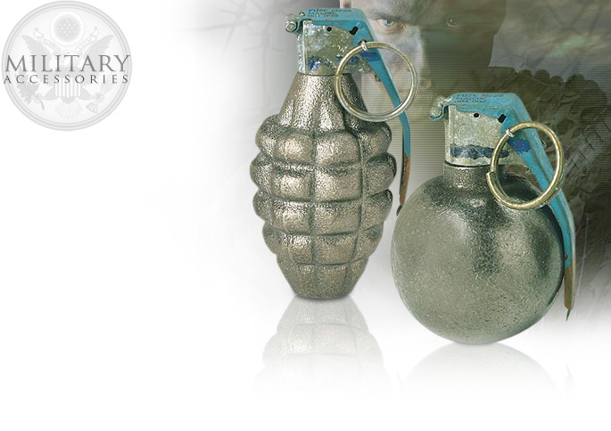 NobleWares Image of AT5812 Pineapple and Baseball Grenade paperweight set