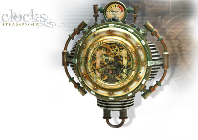 NobleWares Imag of Colonel J. Fizziwigs Steampunk Wall Clock 8508 by Pacific Trading