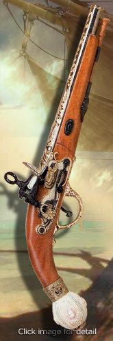 Pirates Spanish 17th Century flintlock pistol