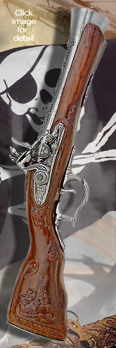 Pirate Blunderbuss Flintlock rifle with bayonet
