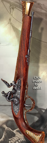 Replica Henry John Morgan English flintlock blunderbuss pistol