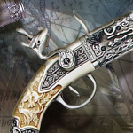 DUAL BARREL FLINTLOCK PISTOL