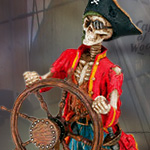 PIRATE CAPTAIN AT THE HELM Statue