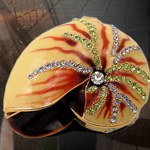 PT 3326 Mussel Shell Jeweled Box
