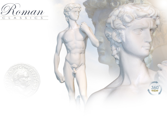 Image of Michelangelo's David White Stone Resin Statue 8690 by Pacific Giftwares