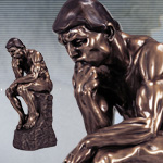 7916 Thinker Statue of Bronzed Cold Cast Resin