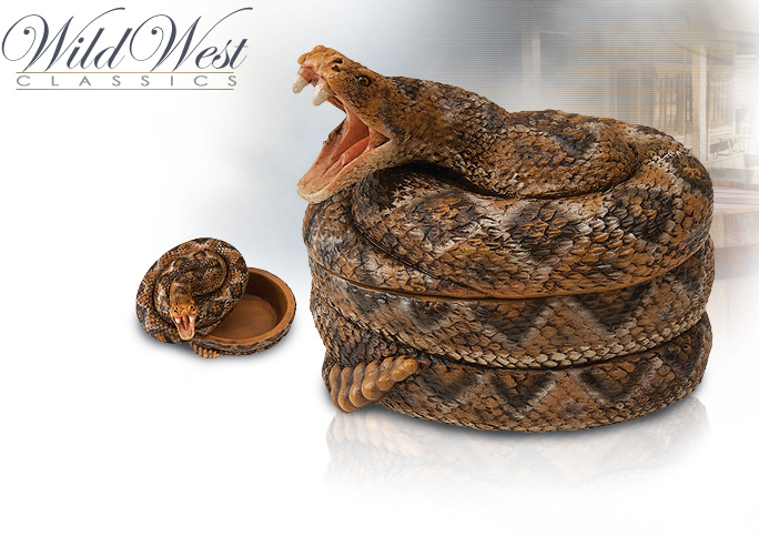 NobleWares Image of Coiled Rattle Snake Jewel Box NW1980