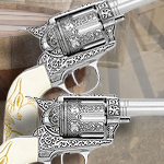 Engraved Ivory Grip M1873 Single action Fast Draw Six shooter 10205 and Cavalry model 10206 by Replicart