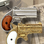 1866 Double Barrel replica non-firing Derringers 1263N Nickel, 1263B Blued, and 1262L Gold Engraved by Denix