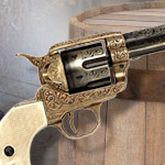 Colt 45 non-firing Gold Engraved Cavalry Revolver replica 1281L by Denix