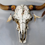 Tribal Decor Bulls Skull Wall Clock BK2193