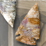 Arrowhead Set of six 2-2.5 inch Arrowheads 1638 of Jasper Agate