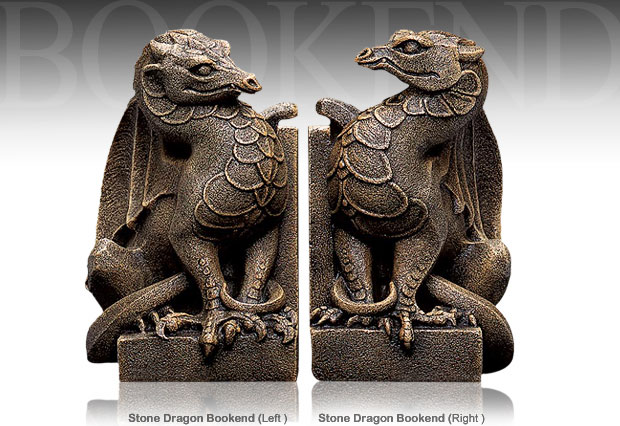 Windstone Stone Dragon Bookends