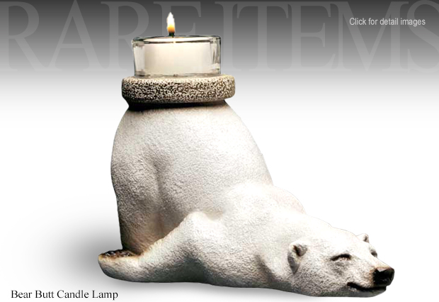 Image of Windstone Editions Rare Bear Butt Candle Lamp 2020 by M. Pea