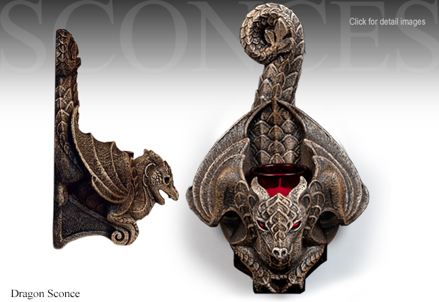 Windstone Editions Dragon Sconce Sculpture 3001 by M. Pea