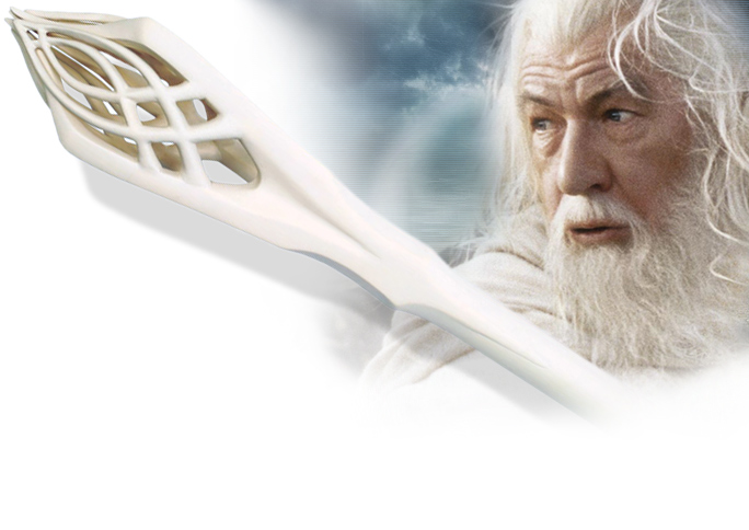 NobleWares image of UC1386 Staff of Gandalf the White prop replica licensed product from the Lord of the Rings  by United Cutlery