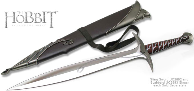 Bilbo Baggins Sting Sword and Scabbard from The Hobbit An Unexpected Journey UC2892 UC2893