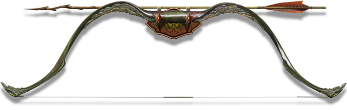 full view of Officially Licensed prop replica from the Hobbit UC3043 Elven Bow and Arrow of Tauriel by United Cutlery