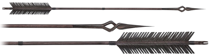 full view of Officially Licensed prop replica from the Hobbit UC3105 Black Arrow of Bard the Bowman by United Cutlery