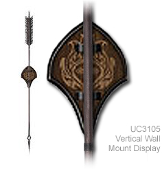 wall mount display plaque for Officially Licensed prop replica from the Hobbit UC3105 Black Arrow of Bard the Bowman by United Cutlery
