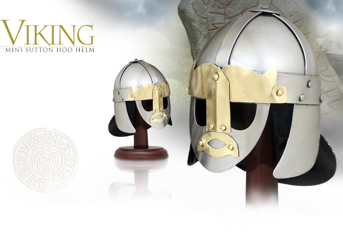 NobleWares Image of Mini Sutton Hoo Viking Helmet with Stand AH3802.M by Deepeeka