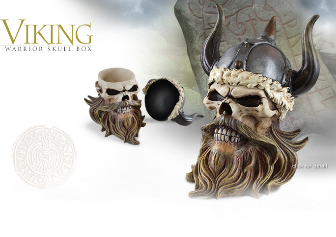 NobleWares Image of Viking Warrior Skull Box 8273 by Pacific Giftware