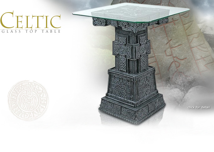 NobleWares Image of 7012 Celtic Cross Table with GlassTop by YTC Summit