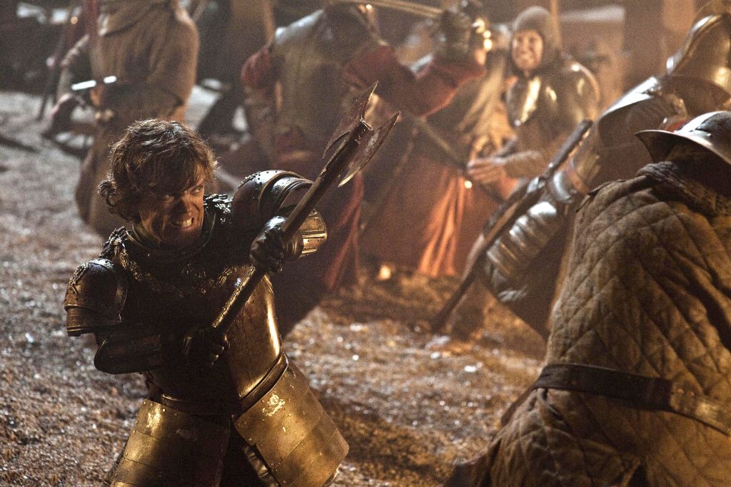 Tyrion Lannister at the Battle of the Blackwater in HBO’s Game of Thrones