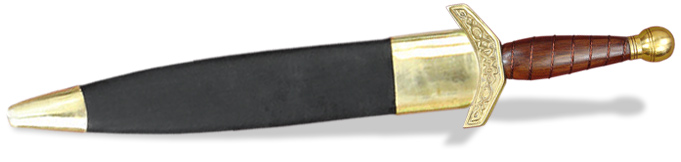 full view of Viking Broad Dagger and Sheath AH3352 by Deepeeka
