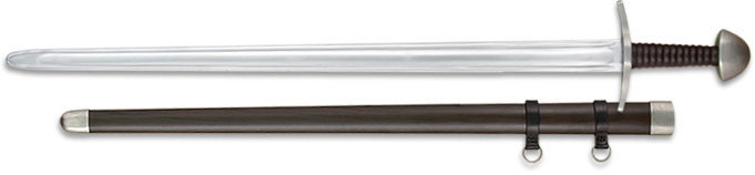 full view of SH2326 Practical Norman Sword and scabbard by CAS Hanwei