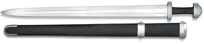 full view of SH2408 9th Century Tinker Viking Sword and scabbard by CAS Hanwei