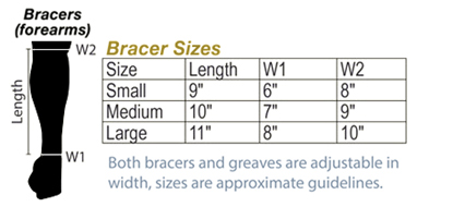 Bracer Size Chart
